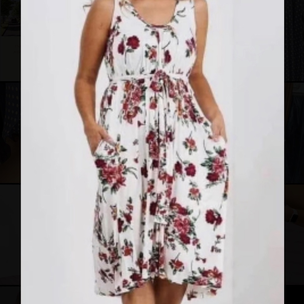 Latched Mama OG Autumn Floral pleated Nursing dress One Size